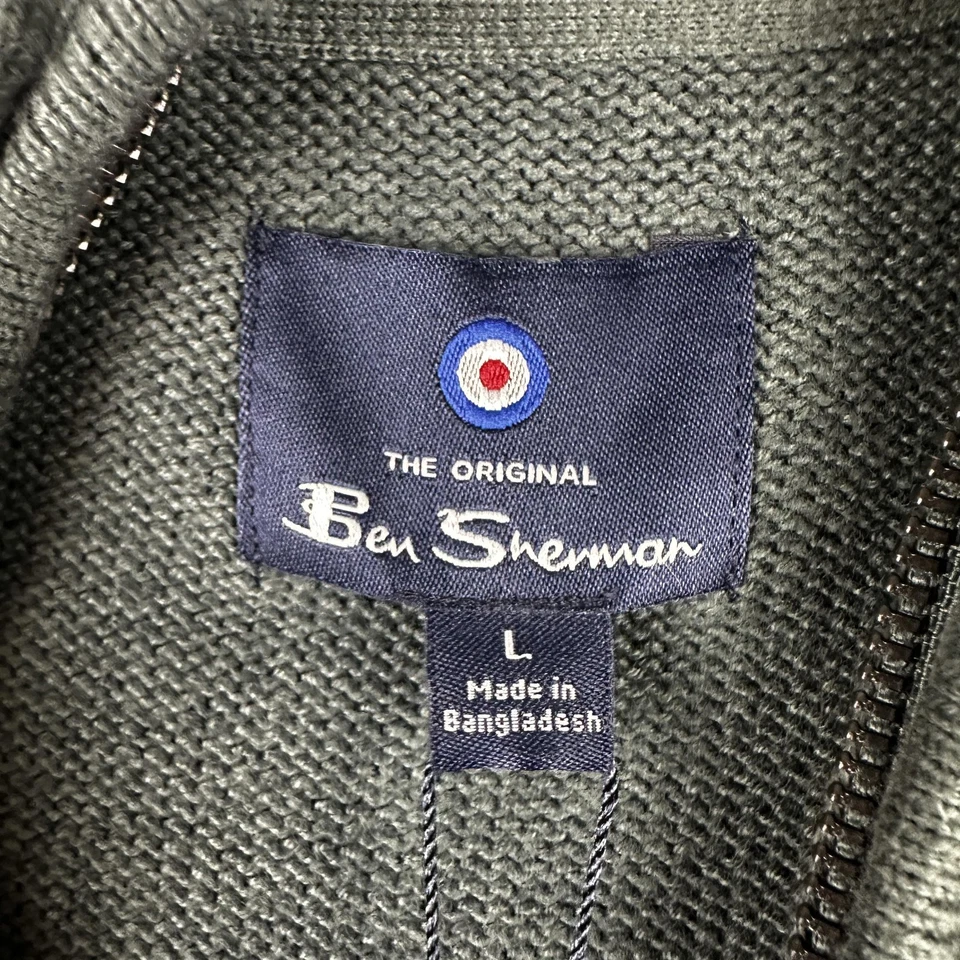 Suéter Ben Sherman Para Hombres Grande Verde Media Cremallera Pullover Toldo Tejido Texturizado Nuevo Foto 3 de 4