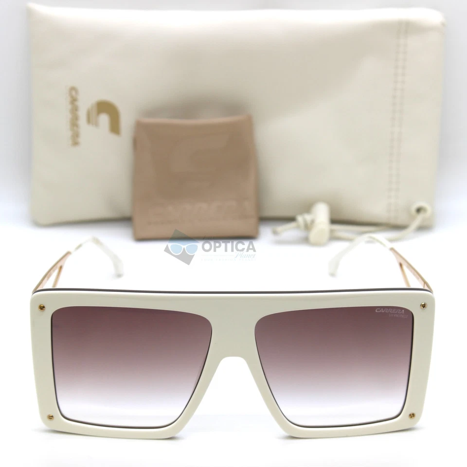 NUEVO Gafas de sol Carrera UNICA cuadradas de gran tamaño para mujer degradadas doradas marfil talla JJ Foto 2 de 4