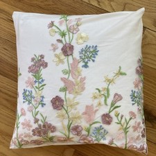 Pillow Cover Embroidered Floral Envelope Closure 18 X 18"