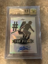 Kyle Schwarber Leaf Metal Draft Refractor TOP PICKS Auto BGS 9.5 Autograph 10