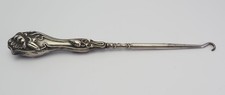 Antique sterling silver Art Nouveau sewing button clothing hook
