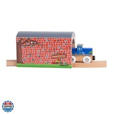 Solid Wood Large Wooden Train Tunnel Track Compatible with Thomas Brio Chuggi...