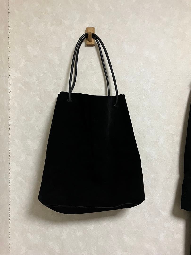 GUCCI 2002AW Tom Ford Suede Large Tote Bag Black Leather Vintage