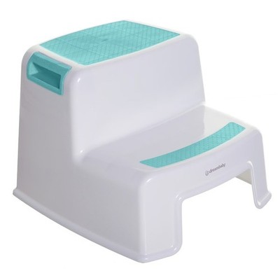 2 Step Kids Toddler Stool with Anti-Slip Surface, Foldable Lightweight Step-Up