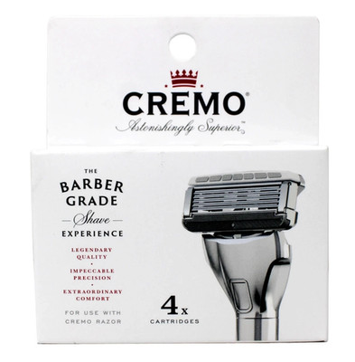 Cremo 5-Blade Barber Grade Mens Razor Cartridge Refills 4 Count - 1 Pack