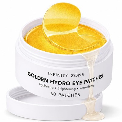 Golden Hydro Eye Patches (60 Patches) with Hyaluronic Acid & Caffeine   Cooli...
