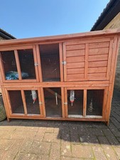 LARGE RABBIT HUTCH GUINEA PIG HUTCHES RUN 2 TIER DOUBLE DECKER CAGE ROGER XL