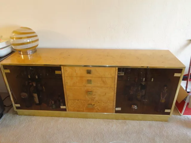 70 s MODERN THOMASVILLE FOUNDERS CARPATHIAN ELM BAR CABINET CREDENZA BAUGHMAN