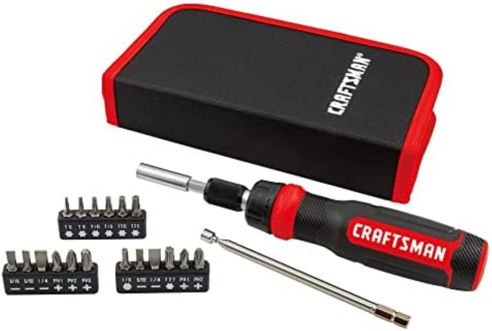 CRAFTSMAN Cacciavite a cricchetto, set multibit, 26 pezzi (CMHT68001), nero