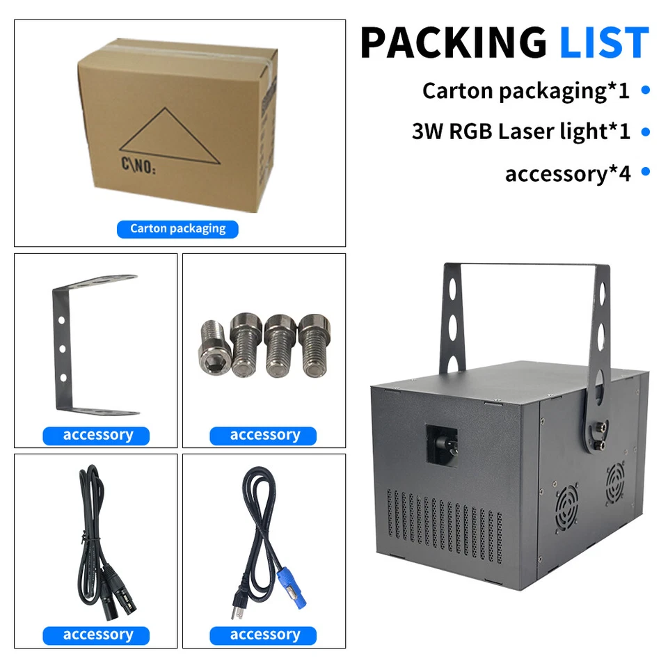 Luz láser 3W RGB haz de animación arco iris DMX512 para DJ iluminación de escenario discoteca Foto 3 de 4