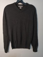 Daniel Cremieux Men's Signature Collection SZ M 100 Merino Wool V Neck Sweater
