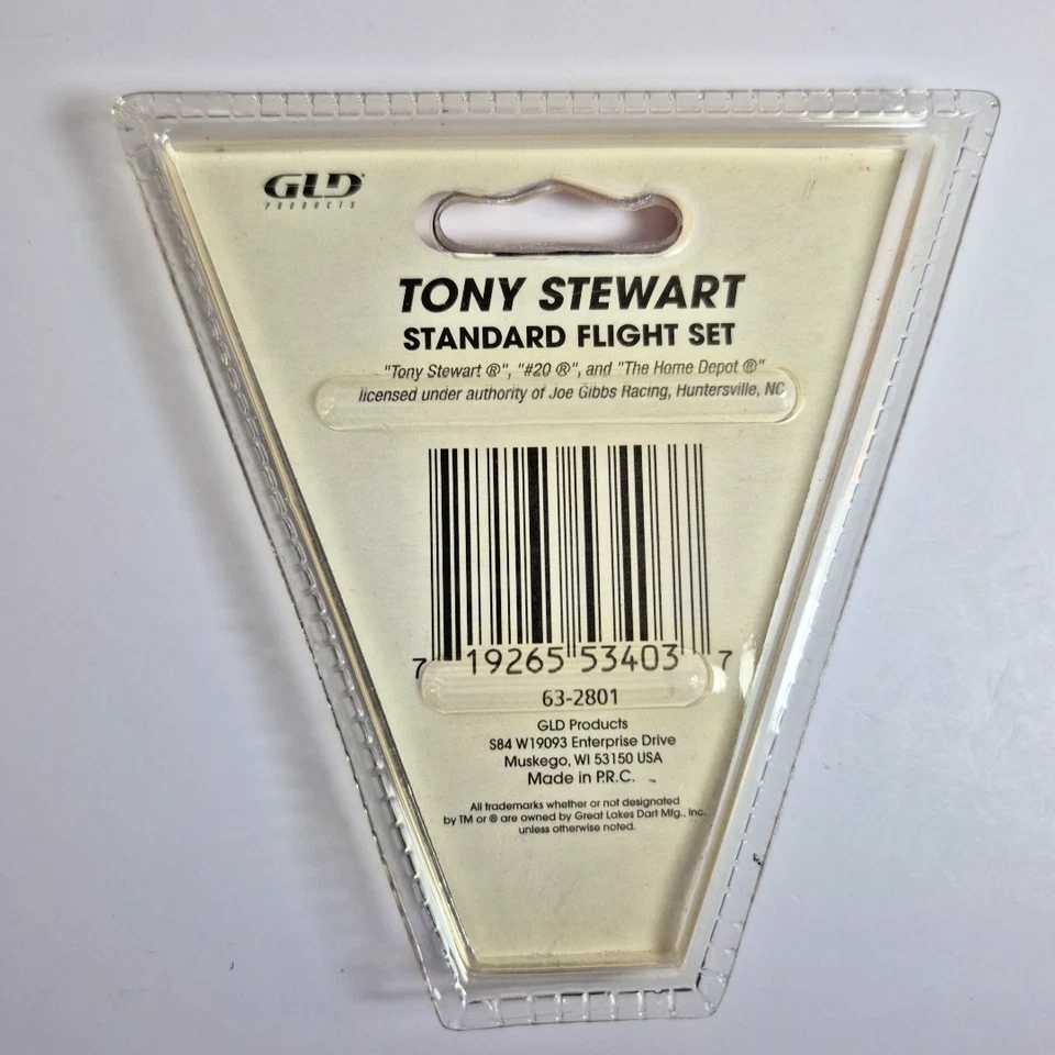 GLD Nascar Dart Flights Tony Stewart #20 Lote de 6 Seis Estándar Naranja De Colección Foto 3 de 4