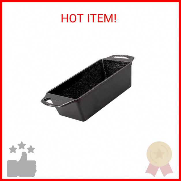 Lodge Cast Iron Loaf Pan 8.5x4.5 Inch Durable Black Bakeware