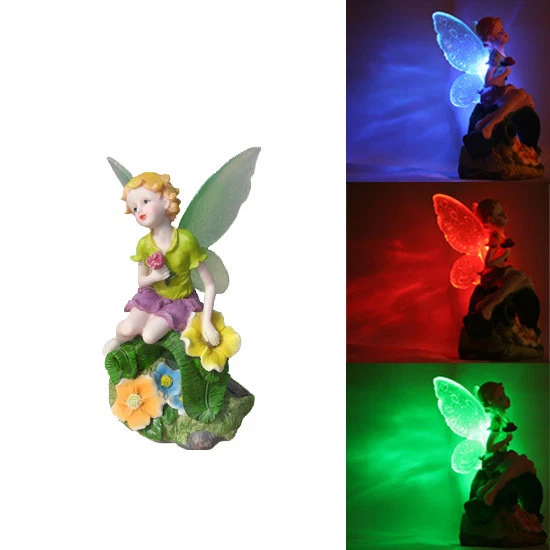 Outdoor Garden Decor Solar Fairy Angel/Cherub Statue Sculpture Light LED - Image 4 of 4