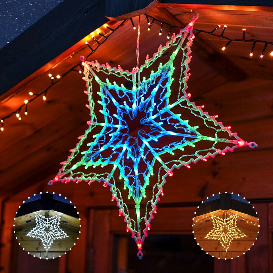 FESTIVE PRODUCTIONS 55cm Christmas Star LED Multi Function Hanging Silhouette Outdoor Decoration