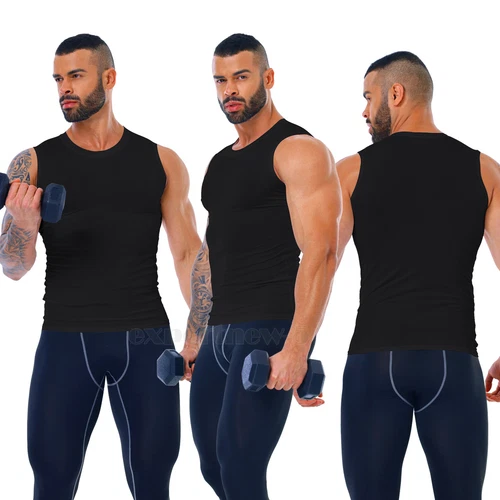 Gilet dimagranti uomo sport abbigliamento attivo top shapewear camicia compressione body shaper - Foto 15 di 36