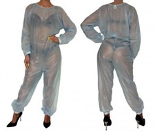 PVC Strampler 20028 Overall Spielanzug Schwitzanzug Windelhose Saunaanzug Blau