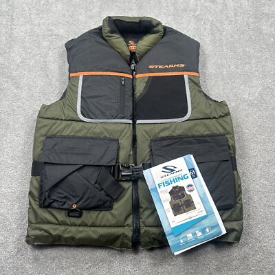 Stearns Cold Weather Flotation Fishing Vest Men's Medium Pockets Full zip