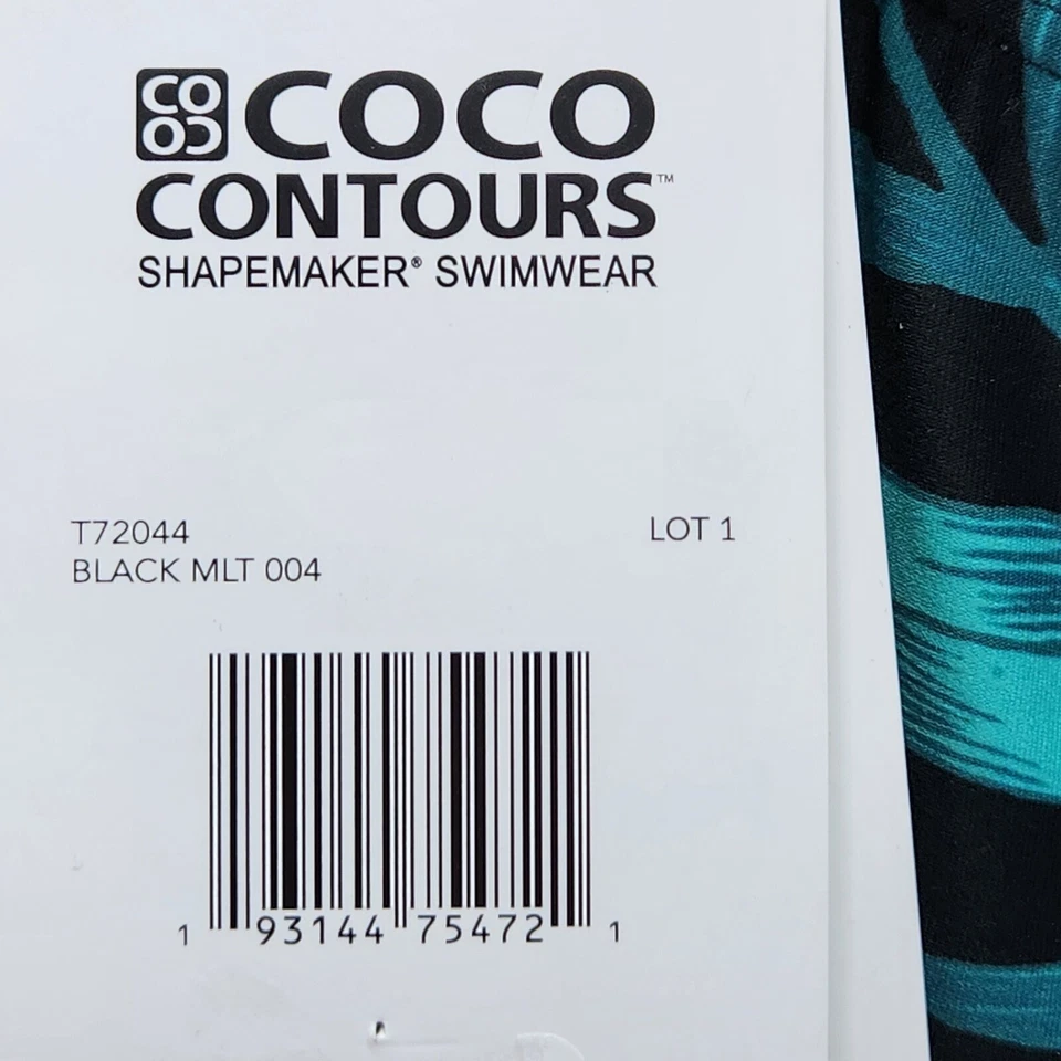 Sujetador Tankini Coco Contours Talla 12 36D Tropical Natación Sin Tirantes Formador Foto 4 de 4