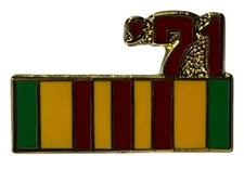 Lot of 3 Vietnam Ribbon '71 Motorcycle Hat Cap Lapel Pin M-045