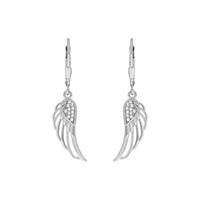 Ohrschmuck OhrhäNger 925 Sterling Silber Rhodiniert 22 Zirkonia EngelsflüGel Neu
