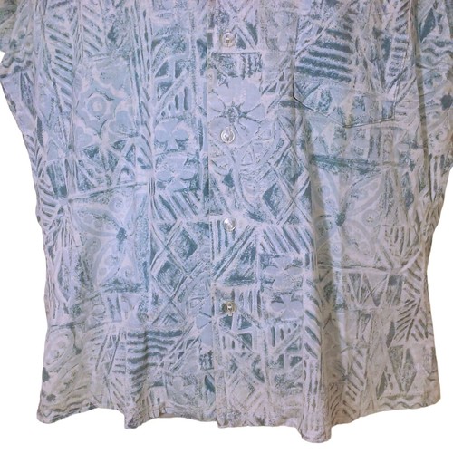 Vintage 80s Aloha Shirt Handmade 'My Hubby' L/XL Pocket Lapel Tropical Abstract - Picture 4 of 11