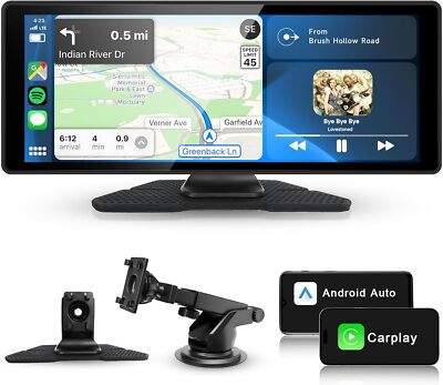 10.26'' Tragbarer Apple CarPlay und Android Auto Wireless Display Autoradio FM BT