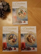 Christmas Cards 3 Designs Religious, 8.5x13.5cm, pack of 10
