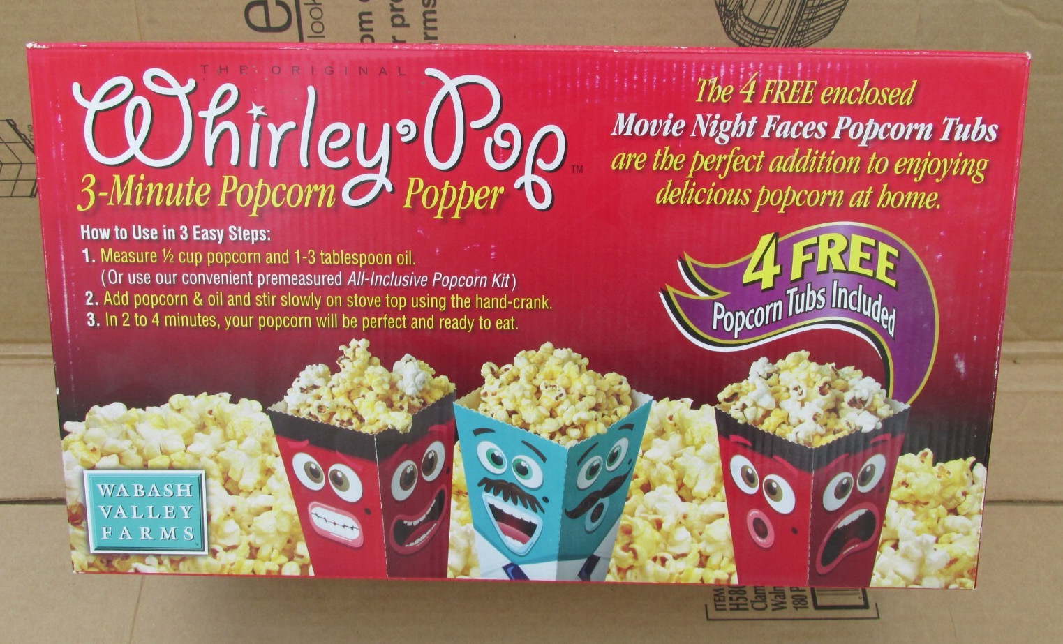 Whirley-Pop Stovetop 6qt. Popcorn Popper Free Tubs Wabash Valley Farms