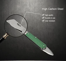 Foldable Double Blades Graft Knife Fruit Trees Gardening Tool W/ Bark Lifter New