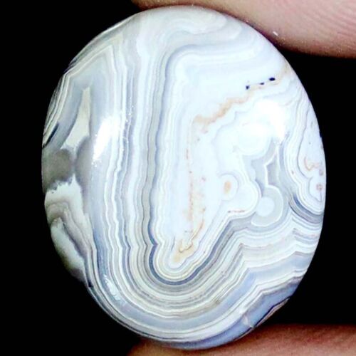 28,65 Ct A+ 100% Naturale PIZZO PAZZO AGATA OVALE pietra preziosa cabochon 21x26x6mm BC-19 - Foto 2 di 11