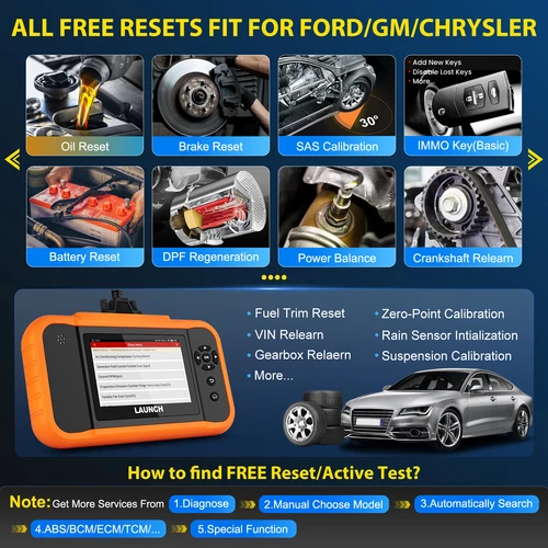 LAUNCH Creader Elite 2.0 KFZ Diagnosegerät OBD2 Scanner ABS Für Chrysler Ford - Bild 3 von 18