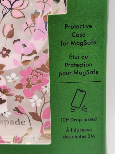 NEW! iPhone 15 Pro Kate Spade New York Floral Mirrored Phone Case. - Picture 2 of 14
