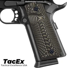 1911 Grips G10 Full Size Ambi Safety Cut Big Scoop Coyote Sunburst Pattern