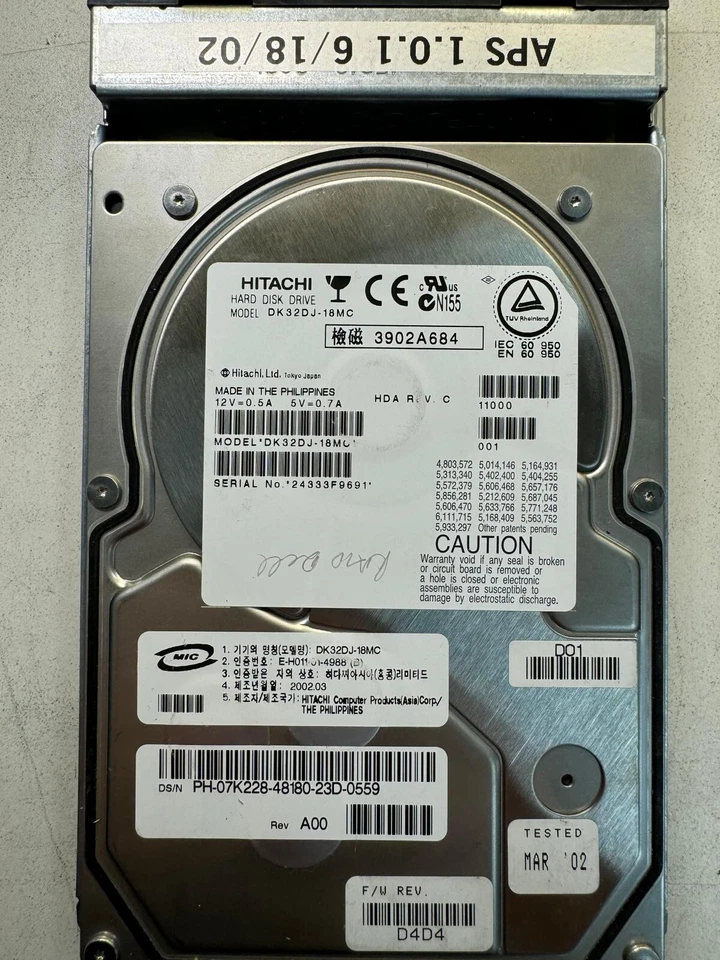 HITACHI DK32DJ-18MC 3902A684 18GB  10K RPM 4MB ULTRA160/LVD/SE 80pin SCSI 3.5" - Image 4 of 4