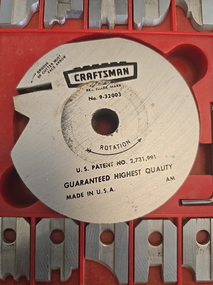 Vintage Sears Craftsman Molding Head Set No. 932003 For Table Saw W