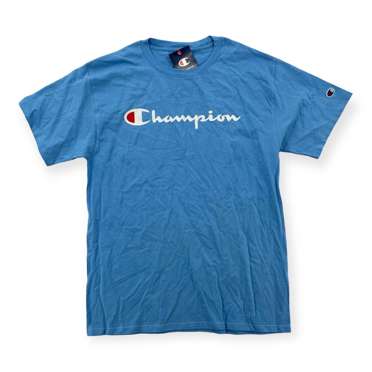 Champion T Shirt Mens Medium Logo Blue Cotton Short Sleeve Champion T Shirt Mens Medium Logo Blue Cotton Short Sleeve