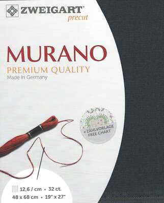Zweigart Precut Murano 32 count Charcoal Gray 3984/7026