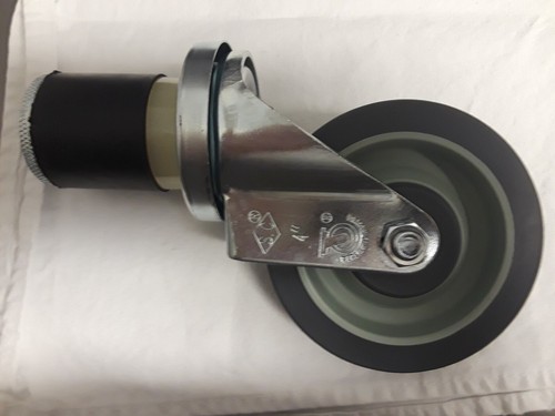 4 In. HD Urethane Wheel Swivel 1/2-13 x 3 in. Stem Expanding 1-7/8 Caster Set/2 - Picture 4 of 11