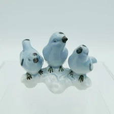 Goebel birds figurine trio of birds sitting on a branch from West Germany VTG