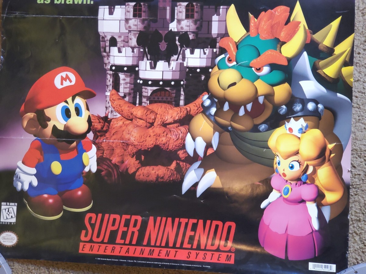 Super Mario RPG Legend of Seven Stars Poster 1996 SNES Nintendo
