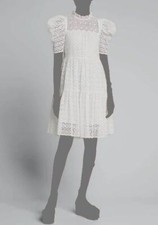 $575 Ulla Johnson Women White Simone Eyelet Puff-Sleeve Dress Size 2