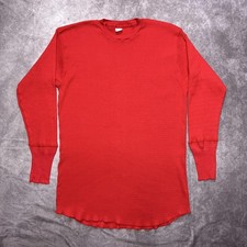 Vintage Jockey 1988 Red Thermal Shirt Mens XL Waffle Knit Long Sleeve Made in US