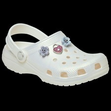 Crocs Toddlers' Classic Iridescent Charm Clogs - Chalk/Multi