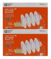 5/6 in White Integrated Energy Star Color Changing Recessed Trim Downlight 8 ...