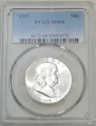 1957 P Franklin Half Dollar PCGS MS64 95% FBL Frosty Luster New Holder #P293Q