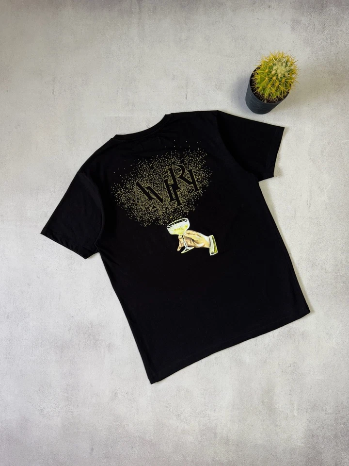 Amiri T Shirt Tee Mens S Size Big Logo Black Luxury