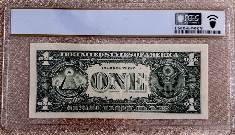 1993 One Dollar Philladelphia -Web Fed Press- Fr1920c ((CA)) Block PCGS 66 - Image 2 of 2