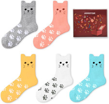 Cozy Women’s Cat Socks Cute Animal Prints Christmas Stocking Stuffers Gift