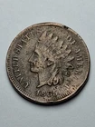 1865 US Indian Head One Cent Penny, "LIBERTY" & Diamonds, Fancy 5 (Damaged)